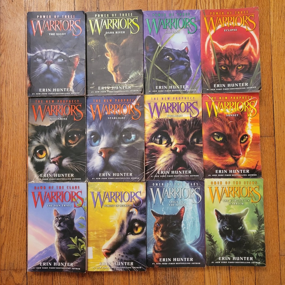 12 Book Lot Warriors Series Erin Hunter Incomplete Paperback Set Cat Clan Gift‎
